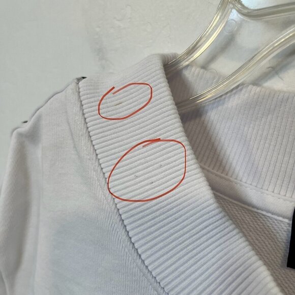 NWT Just Cavalli White cropped Crew-Neck sweatshirt Side Arm Logo Size M sweater - Picture 10 of 14